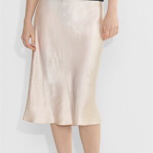 Aritzia Satin Midi Skirt in Light Pink